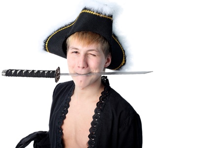 pirate isolated on whiteの写真素材