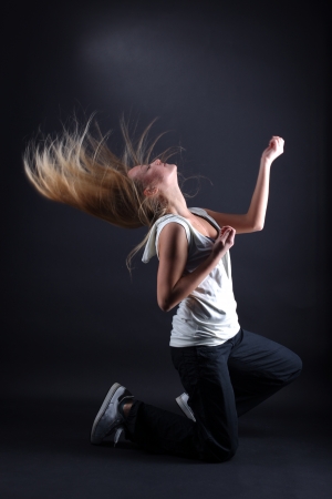 young woman modern dancer in actionの写真素材