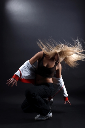 young woman modern dancer in actionの写真素材