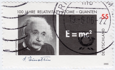 GERMANY - CIRCA 2005: stamp printed in Germany shows Physicist Albert Einstein, circa 2005のeditorial素材