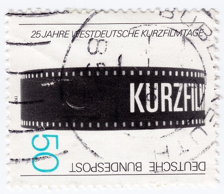 GERMANY - CIRCA 1979 : stamp printed in Germany shows film cinema, circa 1979のeditorial素材