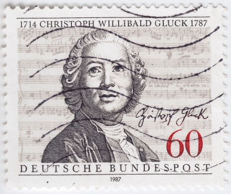 GERMANY - CIRCA 1987: stamp printed in Germany shows portrait of Christoph Willibald Gluck, circa...