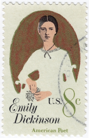 USA - CIRCA 2000 : stamp printed in USA show shows Emily Dickinson American poet, circa 2000のeditorial素材