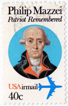 USA - CIRCA 1980 : stamp printed in the USA shows Philip Mazzei, great physician , circa 1980のeditorial素材