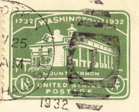 USA - CIRCA 1932 : stamp printed in USA shows Washington Mountvernon, circa 1932
