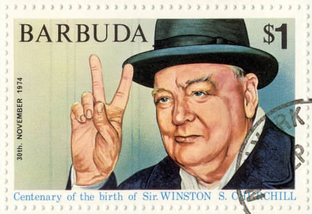 vintage stamp with Winston Churchillのeditorial素材