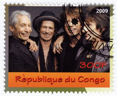 CONGO - CIRCA 2007 : stamp printed in Congo with  music group Rolling Stones, circa 2007のeditorial素材