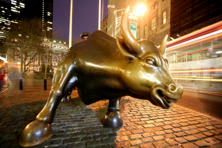 Bull in NY Wall Streetのeditorial素材