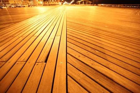 NY, wooden Brighton Beach in Coney Islandの写真素材
