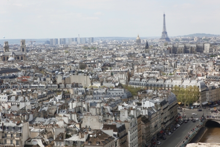View of Paris from Notre Dame cathedralの写真素材