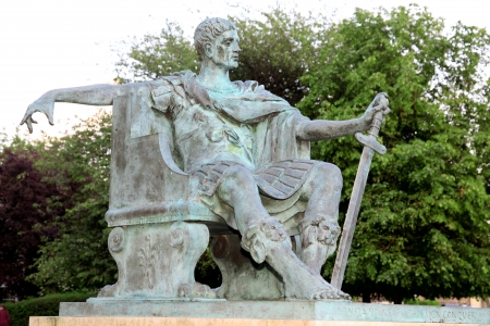 Statue of Constantine I in York, England , UKの写真素材