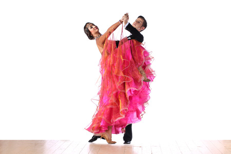 Latino dancers in ballroom isolated on white backgroundの写真素材