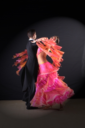Latino dancers in ballroom の写真素材