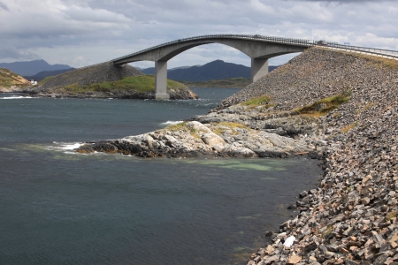 Storseisundet Bridge on the Atlantic Road in Norwayの写真素材