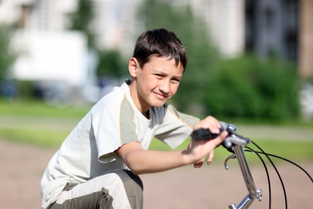 boy at bicycleの写真素材