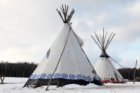 Native Indian tee-peeの写真素材