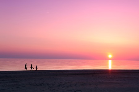 Sea scape scene in the Ocean, beach ocean sunset landscapeの写真素材