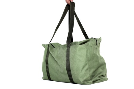 Green bag isolated over white backgroundの写真素材