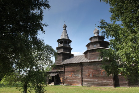 The Old wood ortodox church at The  Great (Veliky) Novgorod, Russiaのeditorial素材