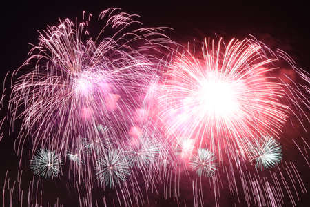 Holidays Fireworks at night skyの写真素材