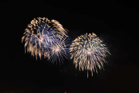 Holidays Fireworks at night skyの写真素材