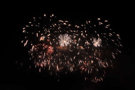 Holidays Fireworks at night skyの写真素材