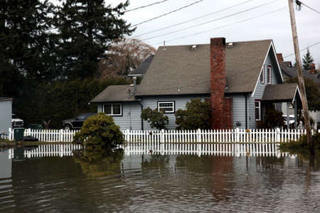 Flood at Seattle district, USAの写真素材