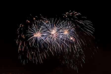Holidays Fireworks at night skyの写真素材