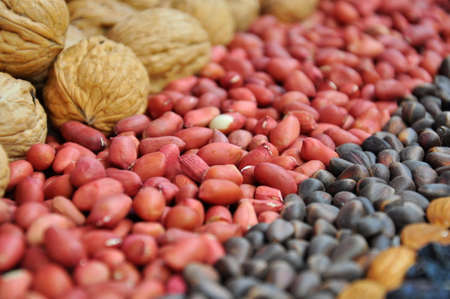 Large variety of healthy nuts and dried fruits