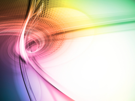 Abstract background element. Fractal graphics series. Three-dimensional composition of twisted grids and motion blur. Information technology concept. Gradient toned image on white.の写真素材