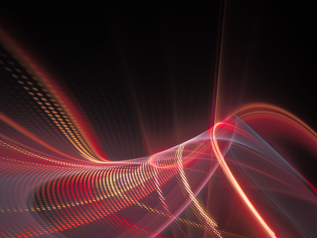 Abstract background element. Fractal graphics series. Three-dimensional composition of glowing lines...