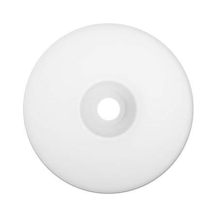 White compact disc. A minimalistic photo of a pristine white CD, isolated on a clean background.の写真素材