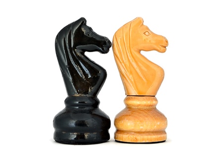Chess figures isolated on the white backgroundの写真素材