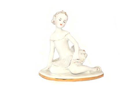 Ballerina figurine isolated on white background.の写真素材