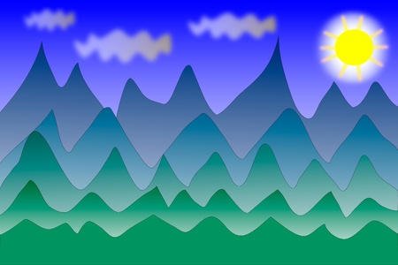 Panorama of mountains. Vector illustrationのイラスト素材