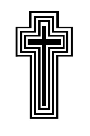 Abstract black and white cross - vector illustrationのイラスト素材