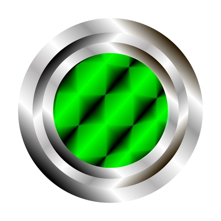 Green metallic button. Vector illustration.のイラスト素材