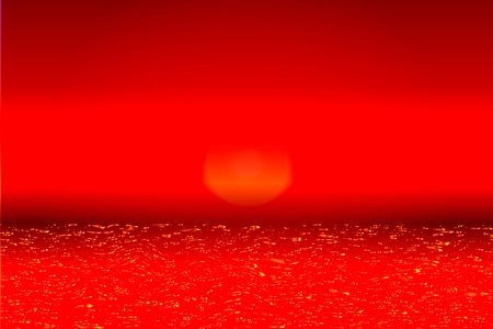 Sunset and Sea - colored background illustrationのイラスト素材