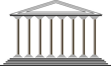 Greek temple on white background -  illustration for designのイラスト素材