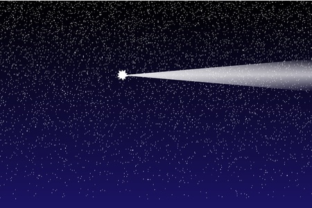 Dark blue sky with comet, vector illustrationのイラスト素材