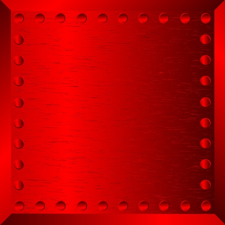 A red metal background with rivets のイラスト素材
