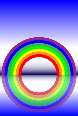 A illustration of a rainbow and reflectionのイラスト素材