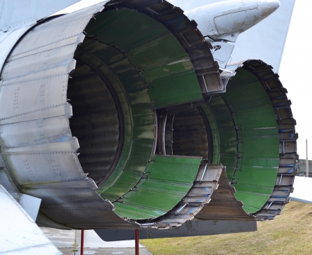 Old military aircraft of the Russian exhibition