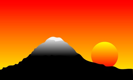 High mountain by the sunset - vector.のイラスト素材