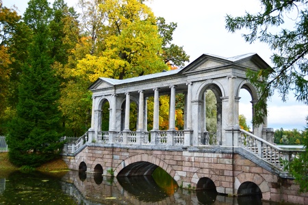 The Siberian Marble Gallery in Ekaterinensky park, Pushkin, Russia.の写真素材