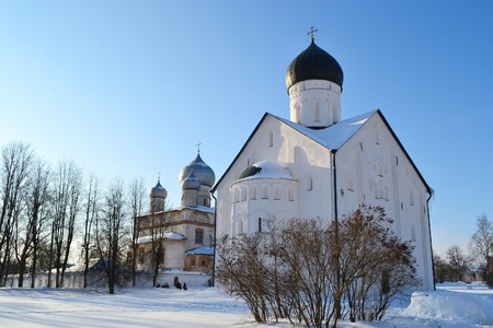 View of old church in Veliky Novgorod.