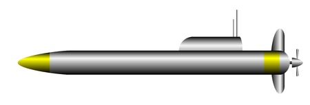 Submarine on white background - vector illustration.のイラスト素材