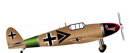 German WW2 fighter isolated on white background のイラスト素材