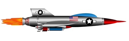 United states jet-fighter isolated on white background