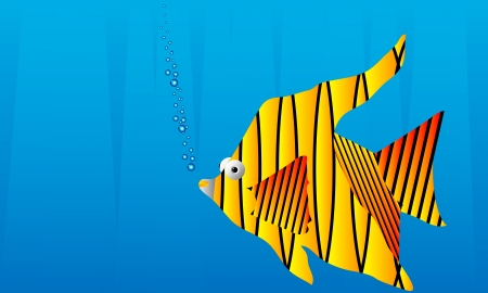 Vector illustration. Beautiful fish on water background.のイラスト素材